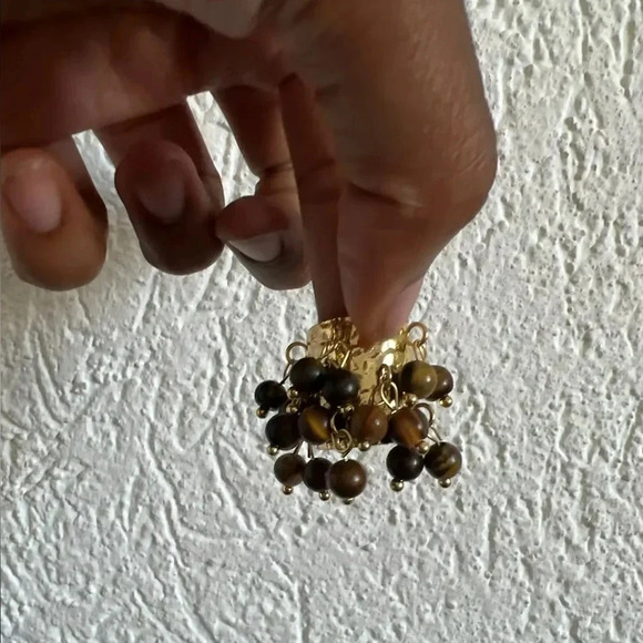 Tiger Eye Stones Multicolor Fringe Ring - Picture 4 of 9